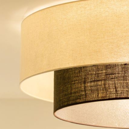 Brilagi - Plafonnier LED BOHO STYLE 3xE27/15W/230V ø 80 cm crème/marron
