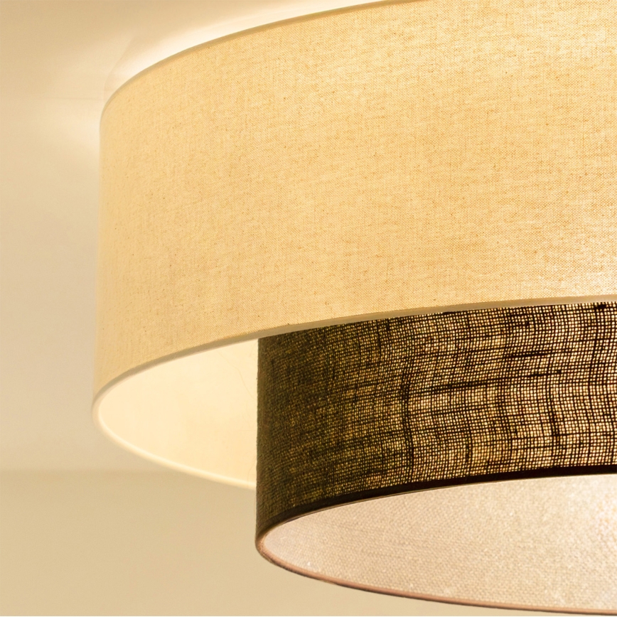 Brilagi - Plafonnier LED BOHO STYLE 3xE27/15W/230V ø 80 cm crème/marron