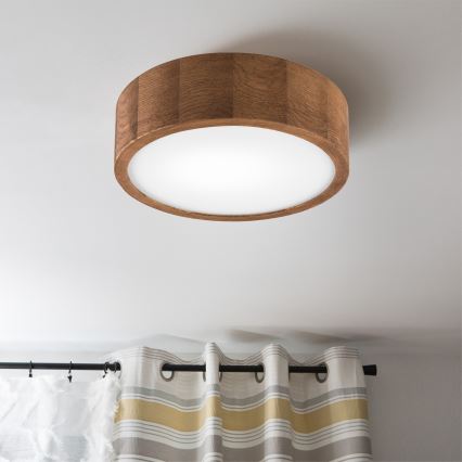 Brilagi - Plafonnier LED CARVALHO 1xE27/15W/230V chêne/cerisier Ø 27 cm
