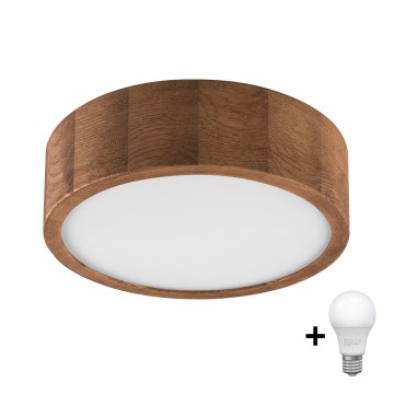 Brilagi - Plafonnier LED CARVALHO 1xE27/60W/230V chêne cerise d. 27 cm