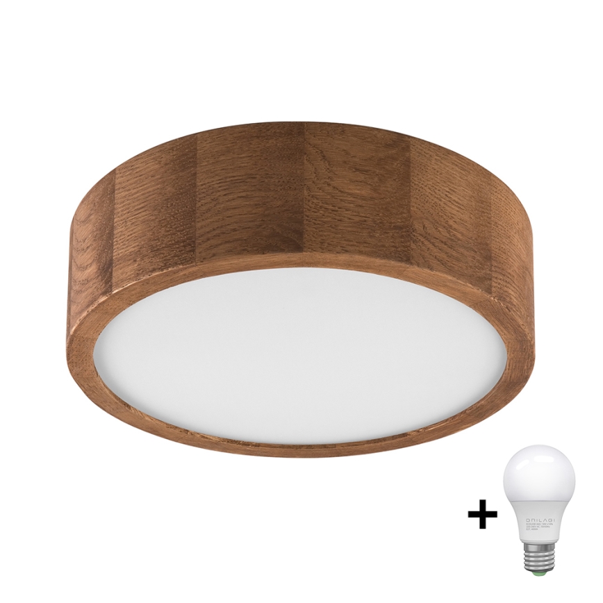 Brilagi - Plafonnier LED CARVALHO 1xE27/60W/230V chêne cerise d. 27 cm