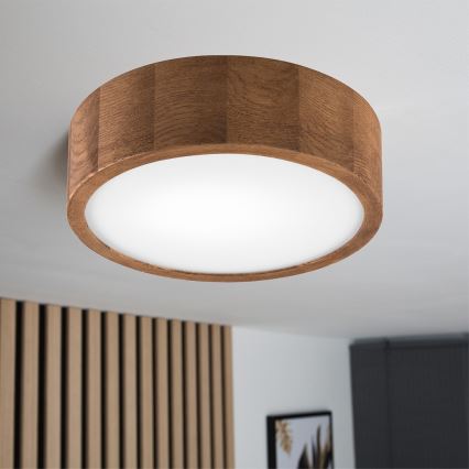 Brilagi - Plafonnier LED CARVALHO 1xE27/60W/230V chêne cerise d. 27 cm