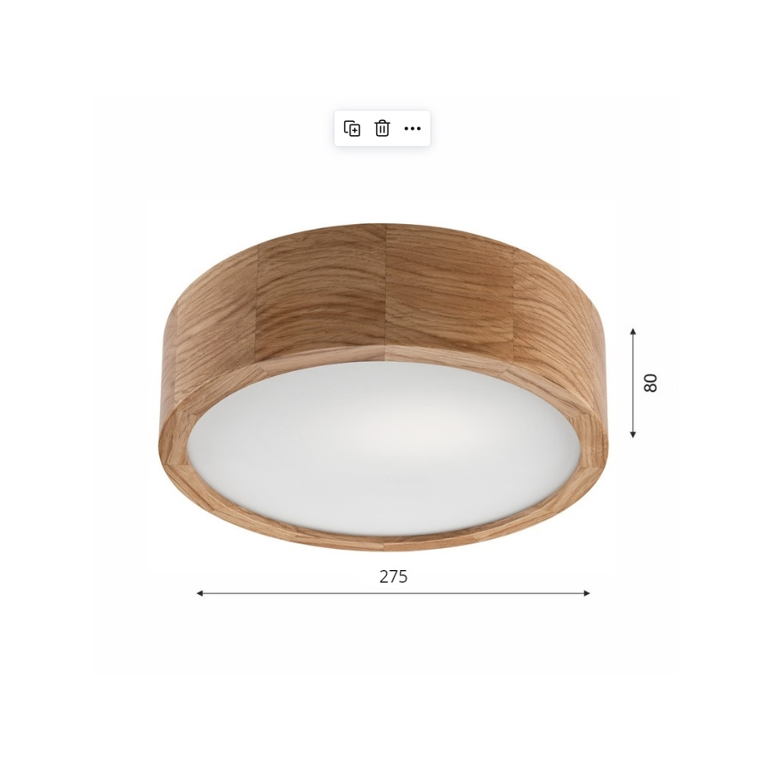 Brilagi - Plafonnier LED CARVALHO 1xE27/60W/230V chêne d. 27,5 cm