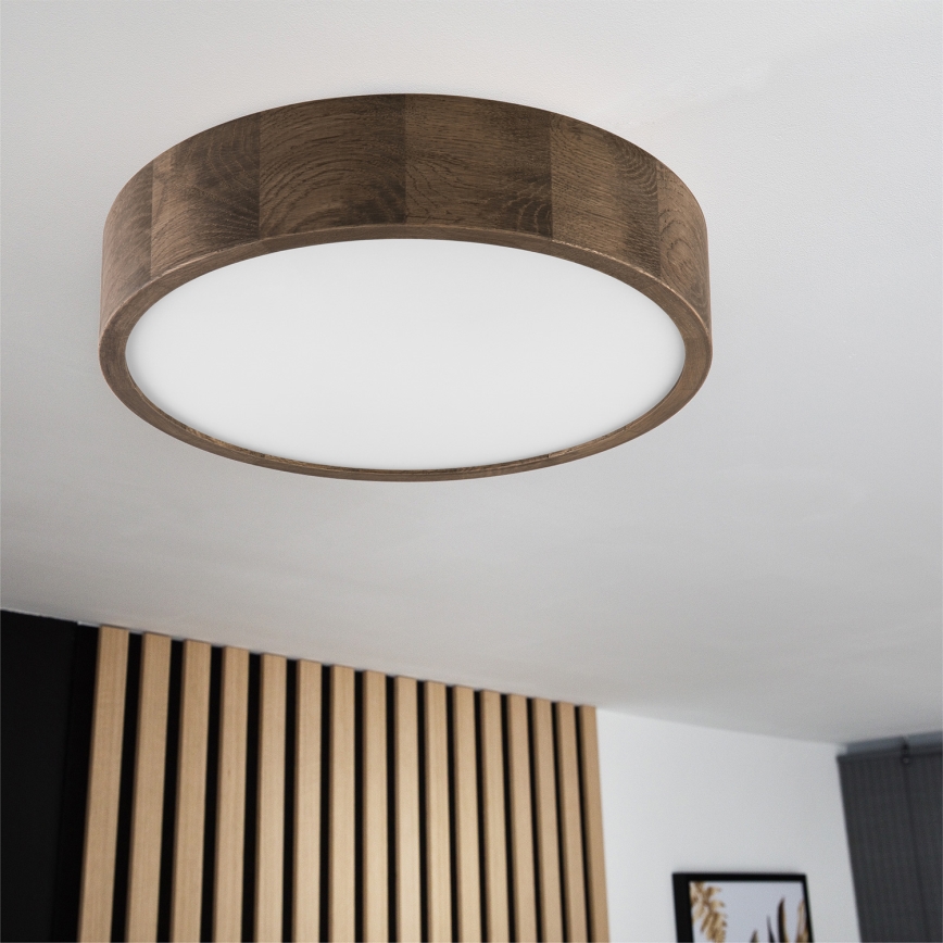 Brilagi - Plafonnier LED CARVALHO 2xE27/15W/230V chêne/noyer Ø 37 cm