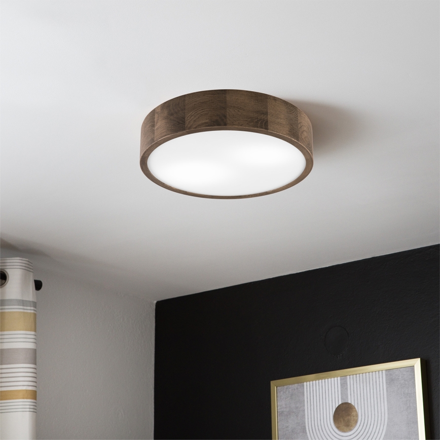 Brilagi - Plafonnier LED CARVALHO 2xE27/15W/230V chêne/noyer Ø 37 cm