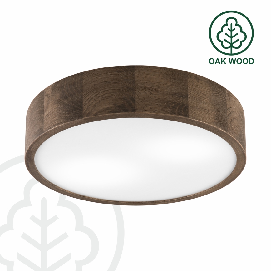 Brilagi - Plafonnier LED CARVALHO 2xE27/15W/230V chêne/noyer Ø 37 cm