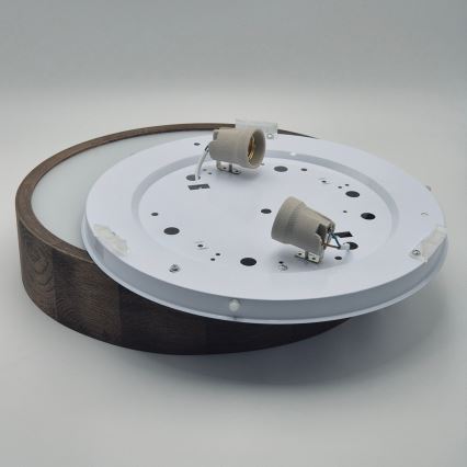 Brilagi - Plafonnier LED CARVALHO 2xE27/15W/230V chêne/noyer Ø 37 cm