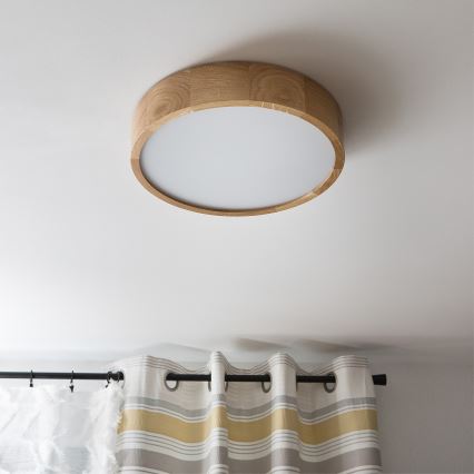 Brilagi - Plafonnier LED CARVALHO 2xE27/15W/230V en chêne Ø 37,5 cm