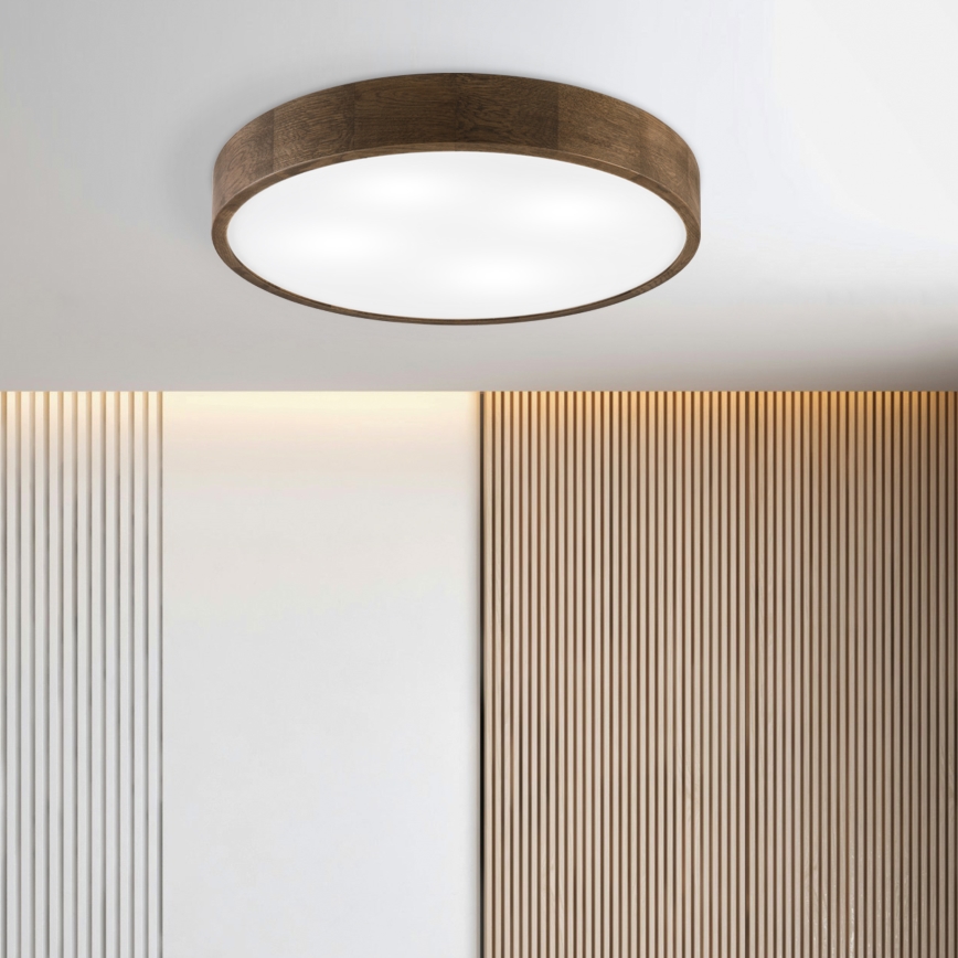 Brilagi - Plafonnier LED CARVALHO 4xE27/60W/230V chêne noyer Ø 57,5 cm