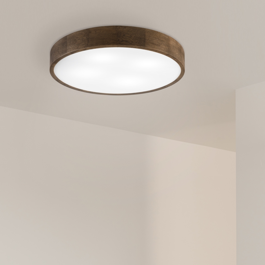 Brilagi - Plafonnier LED CARVALHO 4xE27/60W/230V chêne noyer Ø 57,5 cm