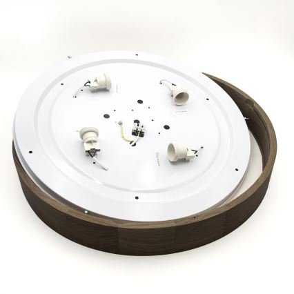 Brilagi - Plafonnier LED CARVALHO 4xE27/60W/230V chêne noyer Ø 57,5 cm