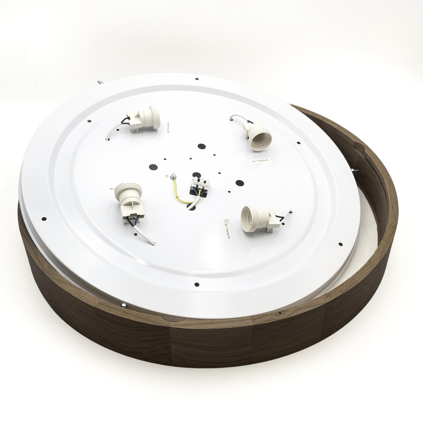 Brilagi - Plafonnier LED CARVALHO 4xE27/60W/230V chêne noyer Ø 57,5 cm