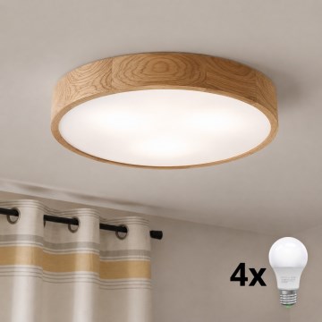 Brilagi - Plafonnier LED CARVALHO 4xE27/60W/230V chêne pr. 57,5 cm
