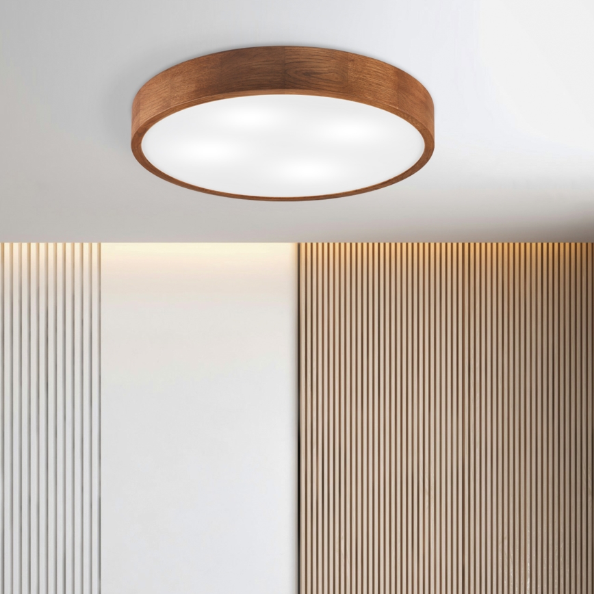 Brilagi - Plafonnier LED CARVALHO 4xE27/60W/230V, finition chêne/cerisier, Ø 57,5 cm