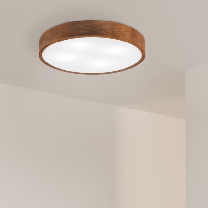 Brilagi - Plafonnier LED CARVALHO 4xE27/60W/230V, finition chêne/cerisier, Ø 57,5 cm