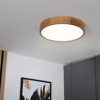 Brilagi - Plafonnier LED CARVALHO LED/36W/230V chêne Ø 47,5 cm