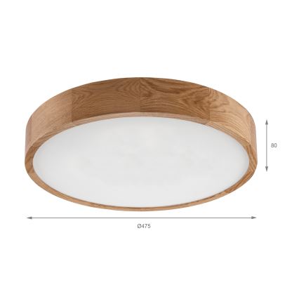 Brilagi - Plafonnier LED CARVALHO LED/36W/230V chêne Ø 47,5 cm