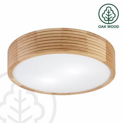 Brilagi - Plafonnier LED CARVALHO MODERN 2xE27/60W/230V Ø 37,5 cm chêne