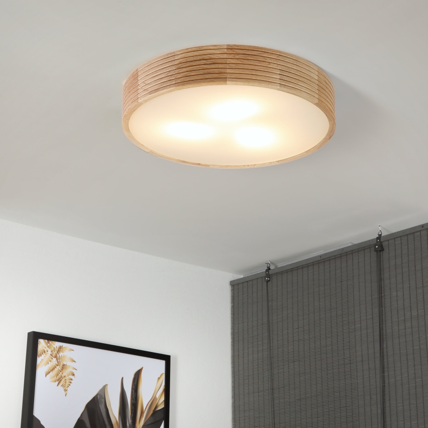 Brilagi - Plafonnier LED CARVALHO MODERN 3xE27/60W/230V Ø 47,5 cm chêne