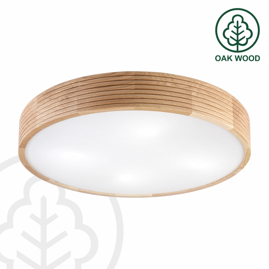 Brilagi - Plafonnier LED CARVALHO MODERN, 4x E27 (max. 60 W) / 230 V, finition chêne, Ø 57,5 cm