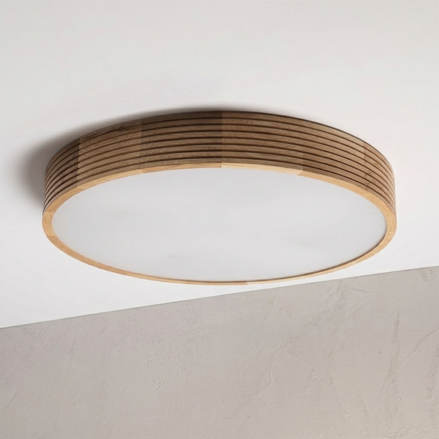 Brilagi - Plafonnier LED CARVALHO MODERN, 4x E27 (max. 60 W) / 230 V, finition chêne, Ø 57,5 cm