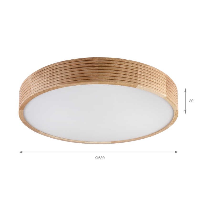 Brilagi - Plafonnier LED CARVALHO MODERN, 4x E27 (max. 60 W) / 230 V, finition chêne, Ø 57,5 cm