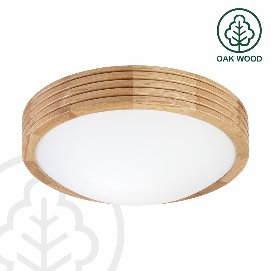 Brilagi - Plafonnier LED CARVALHO MODERN SLIM 1xE27/60W/230V Ø 27,5 cm chêne