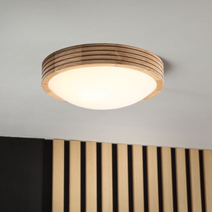 Brilagi - Plafonnier LED CARVALHO MODERN SLIM 1xE27/60W/230V Ø 27,5 cm chêne