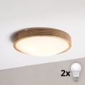 BRILAGI - Plafonnier LED CARVALHO MODERN SLIM 2xE27/60W/230V Ø 37,5 cm chêne