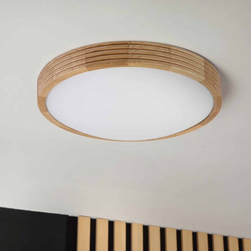 Brilagi - Plafonnier LED CARVALHO MODERN SLIM 2xE27/60W/230V Ø 37,5 cm chêne