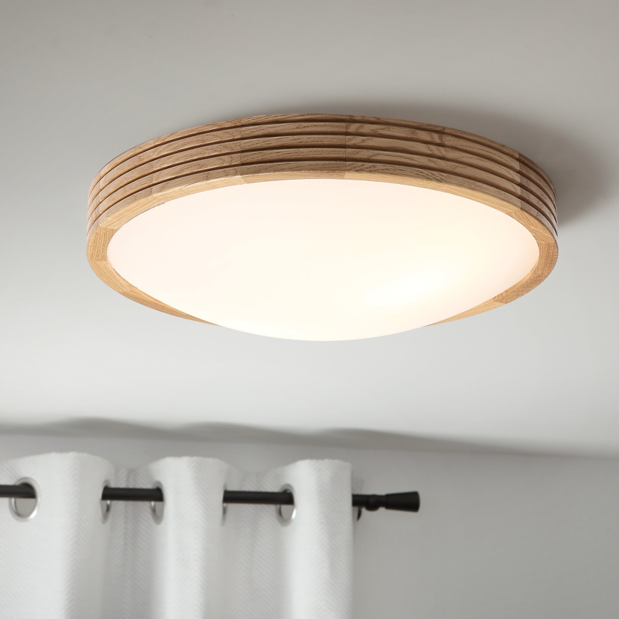 Brilagi - Plafonnier LED CARVALHO MODERN SLIM 2xE27/60W/230V Ø 37,5 cm chêne