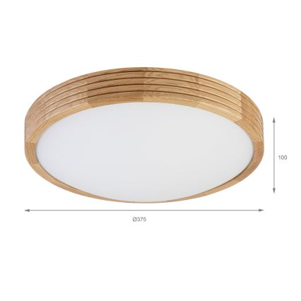 Brilagi - Plafonnier LED CARVALHO MODERN SLIM 2xE27/60W/230V Ø 37,5 cm chêne