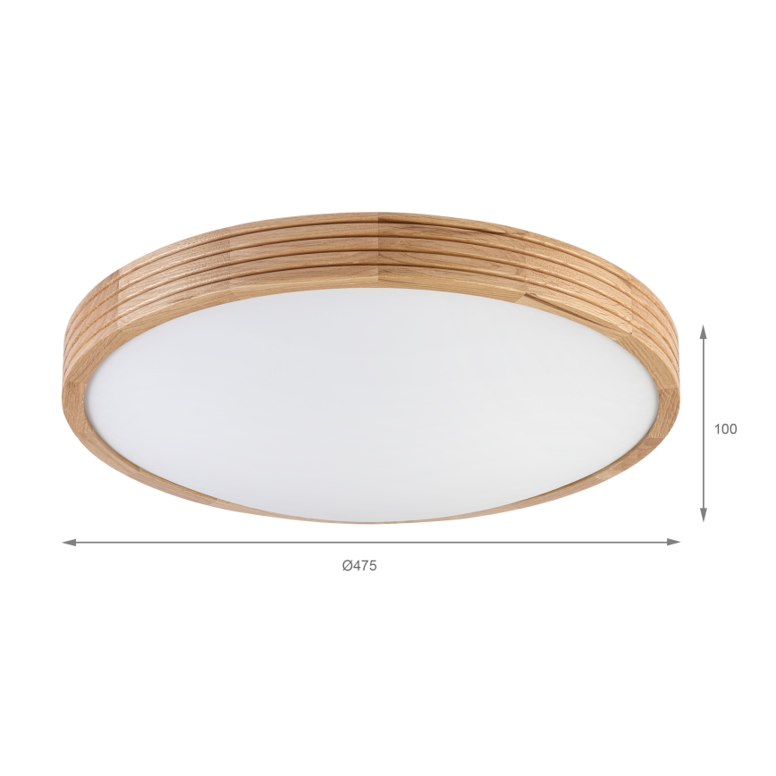 Brilagi - Plafonnier LED CARVALHO MODERN SLIM 3xE27/60W/230V Ø 47,5 cm chêne
