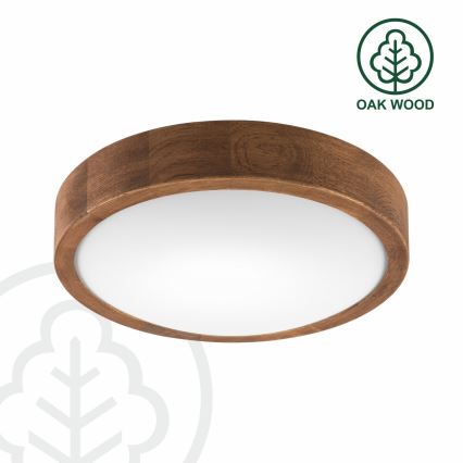 Brilagi - Plafonnier LED CARVALHO SLIM 1xE27/15W/230V chêne cerisier Ø 27 cm