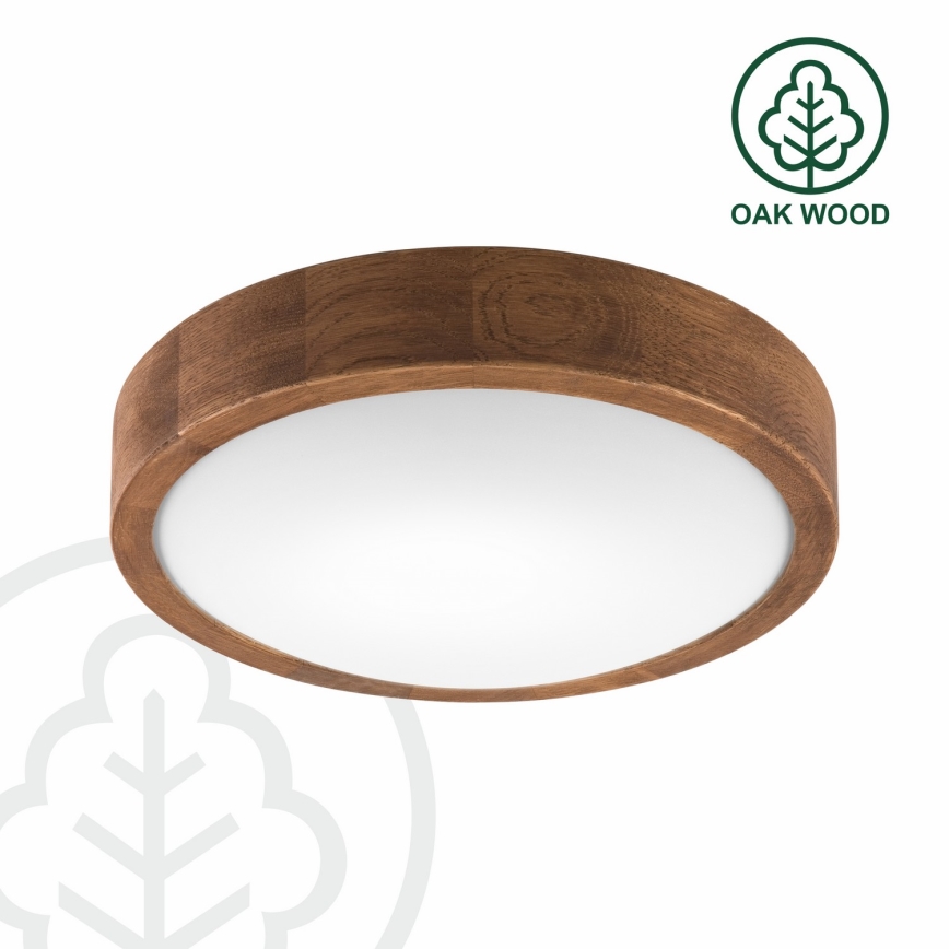 Brilagi - Plafonnier LED CARVALHO SLIM 1xE27/15W/230V chêne cerisier Ø 27 cm
