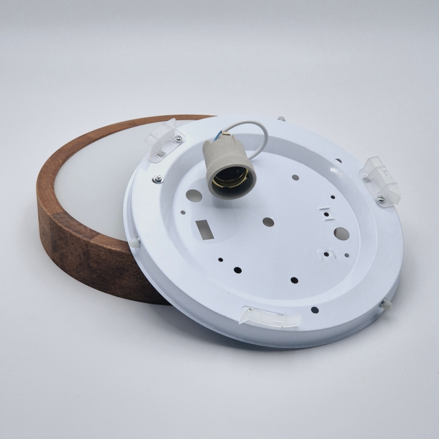 Brilagi - Plafonnier LED CARVALHO SLIM 1xE27/15W/230V chêne cerisier Ø 27 cm