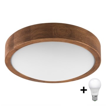 Brilagi - Plafonnier LED CARVALHO SLIM 1xE27/60W/230V chêne cerise d. 27 cm