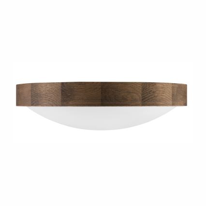 Brilagi - Plafonnier LED CARVALHO SLIM 2xE27/15W/230V, finition chêne/noyer, Ø 37 cm