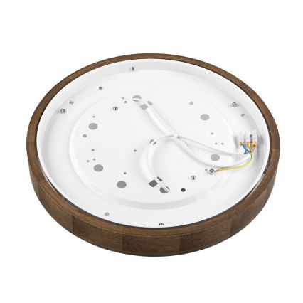 Brilagi - Plafonnier LED CARVALHO SLIM 2xE27/15W/230V, finition chêne/noyer, Ø 37 cm