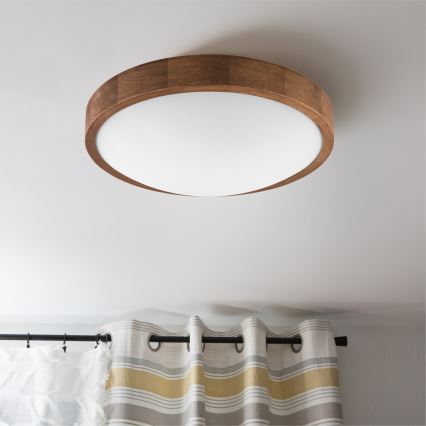 Brilagi - Plafonnier LED CARVALHO SLIM 2xE27/60W/230V chêne cerise d. 37 cm