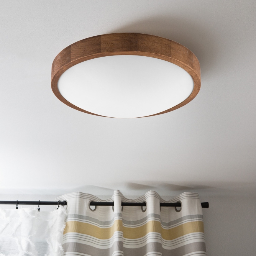 Brilagi - Plafonnier LED CARVALHO SLIM 2xE27/60W/230V chêne cerise d. 37 cm