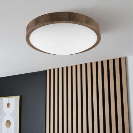 Brilagi - Plafonnier LED CARVALHO SLIM 2xE27/60W/230V chêne noyer d. 37 cm