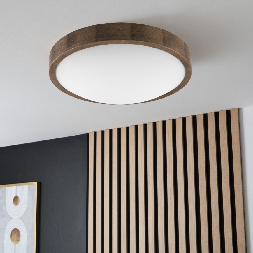 Brilagi - Plafonnier LED CARVALHO SLIM 2xE27/60W/230V chêne noyer d. 37 cm
