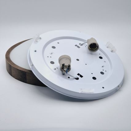 Brilagi - Plafonnier LED CARVALHO SLIM 2xE27/60W/230V chêne noyer d. 37 cm