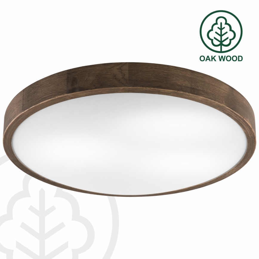 Brilagi - Plafonnier LED CARVALHO SLIM 3xE27/15W/230V chêne/noyer Ø 47 cm