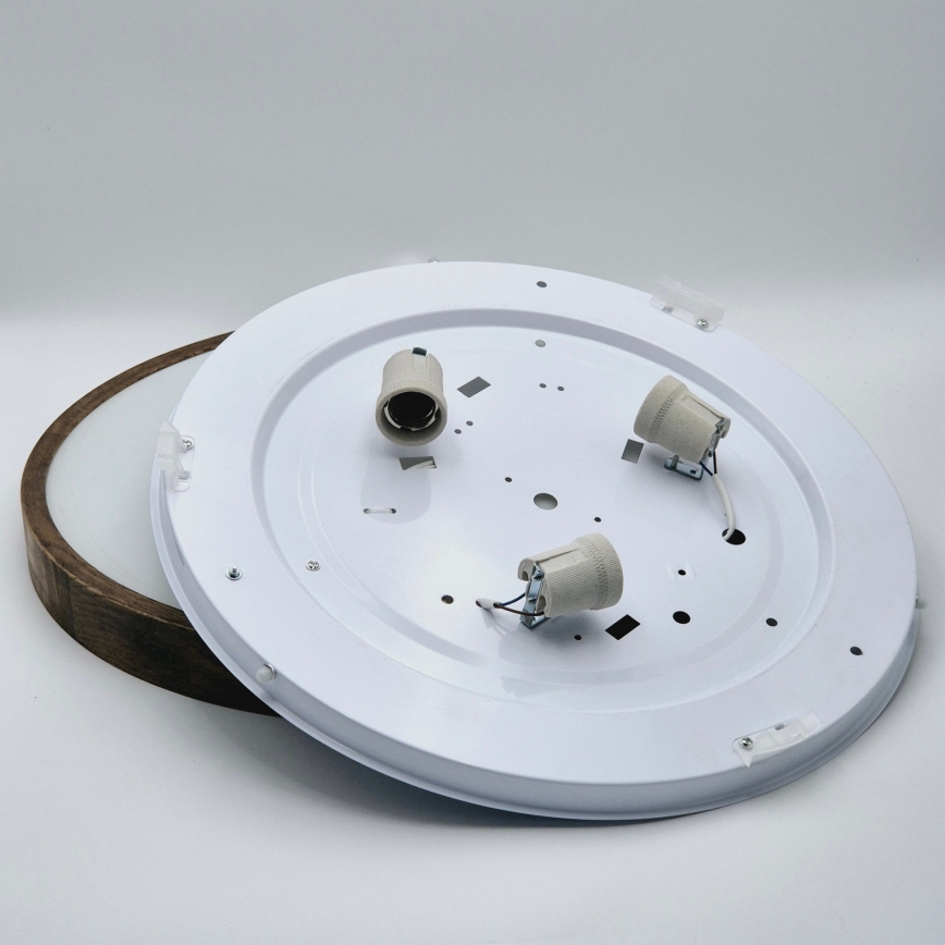 Brilagi - Plafonnier LED CARVALHO SLIM 3xE27/15W/230V chêne/noyer Ø 47 cm
