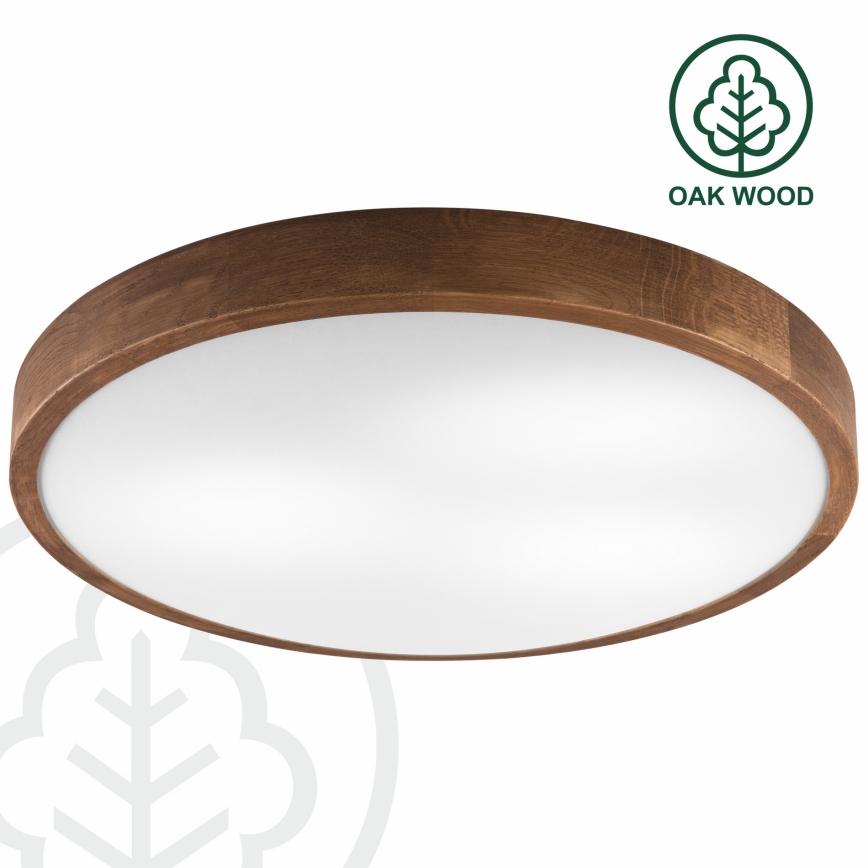 Brilagi - Plafonnier LED CARVALHO SLIM 3xE27/15W/230V, finition chêne cerisier, Ø 47 cm