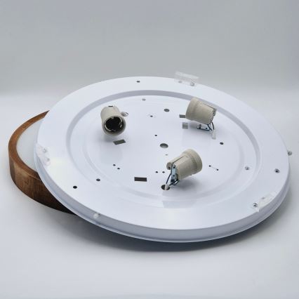 Brilagi - Plafonnier LED CARVALHO SLIM 3xE27/15W/230V, finition chêne cerisier, Ø 47 cm