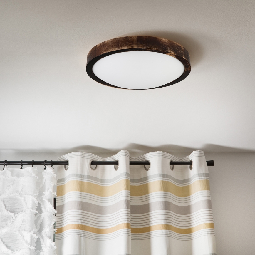 Brilagi - Plafonnier LED CARVALHO SLIM SMOKEY LED/20W/230V chêne Ø 27,5 cm