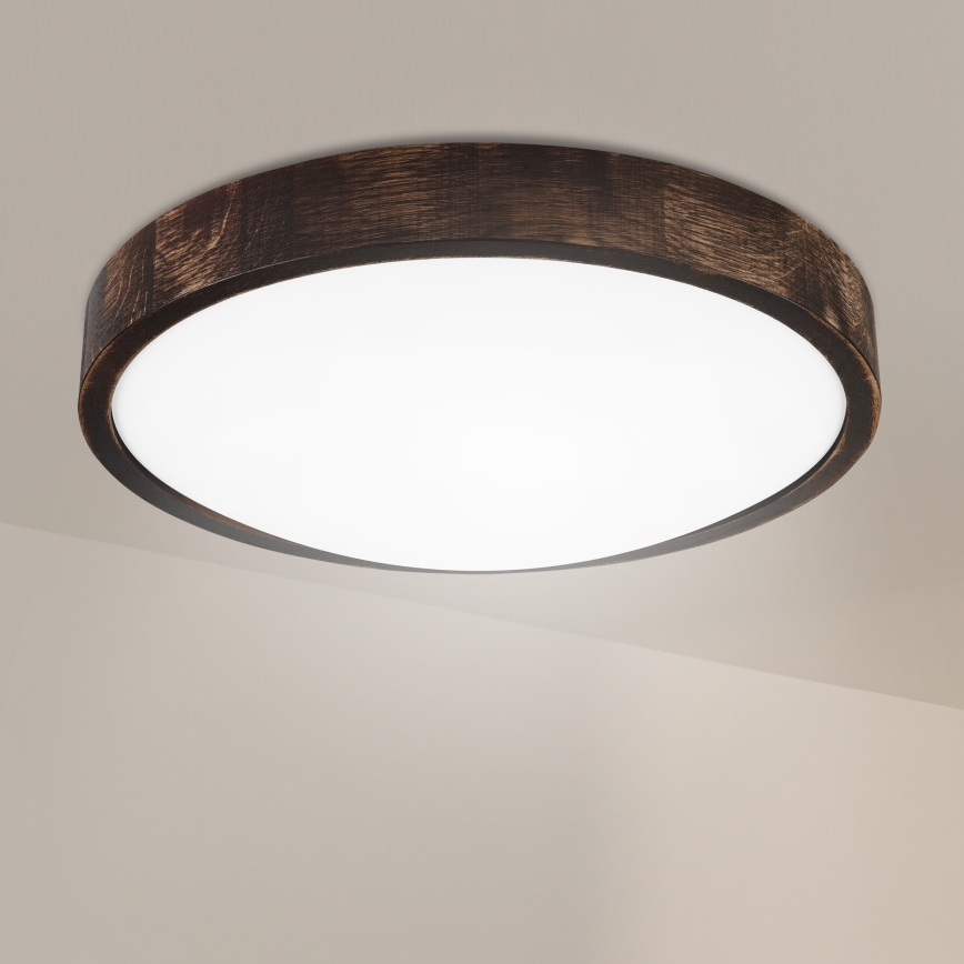 Brilagi - Plafonnier LED CARVALHO SLIM SMOKEY LED/36W/230V chêne Ø 37,5 cm
